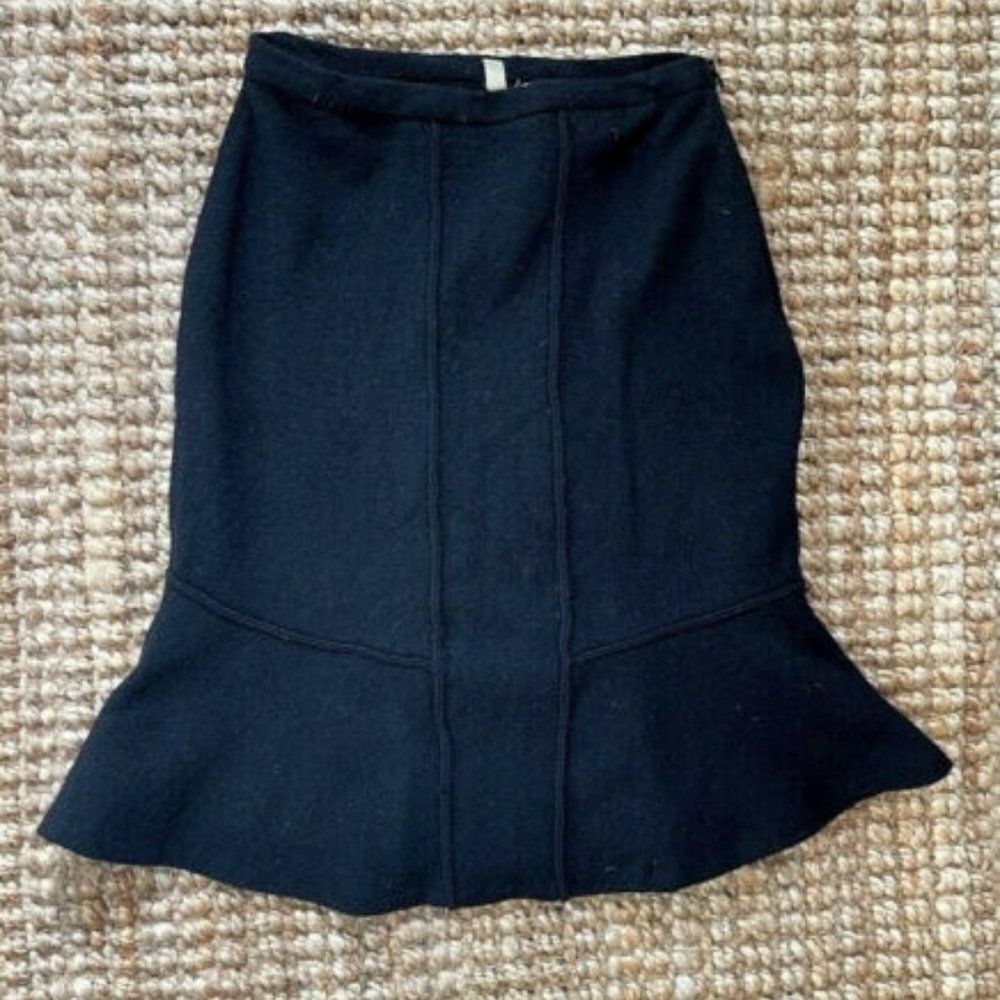 Moth Wool Skirt Anthropologie A-LIne size 4 flared fit zipper side